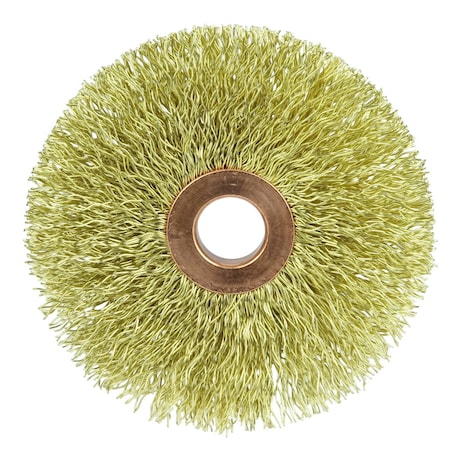 Weiler 3" Dia Crimped Wire Wheel, .014" Brass Fill, 1/2" Arbor Hole 29078